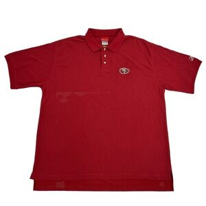 San Francisco 49ers Shirt Men's 2XL Red Reebok Play Dry‎ Short Sleeve Polo NFL